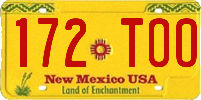 NM license plate 172TOO