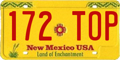 NM license plate 172TOP