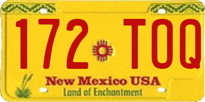 NM license plate 172TOQ