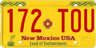 NM license plate 172TOU