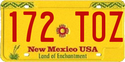NM license plate 172TOZ