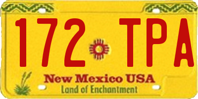 NM license plate 172TPA