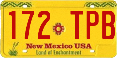 NM license plate 172TPB
