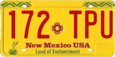 NM license plate 172TPU