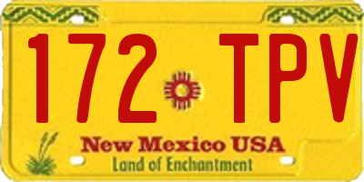 NM license plate 172TPV