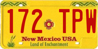NM license plate 172TPW
