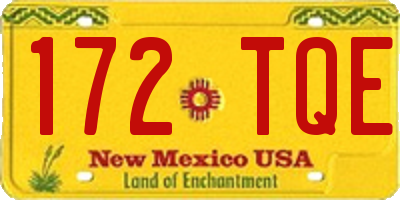 NM license plate 172TQE