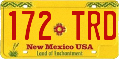 NM license plate 172TRD