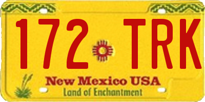 NM license plate 172TRK