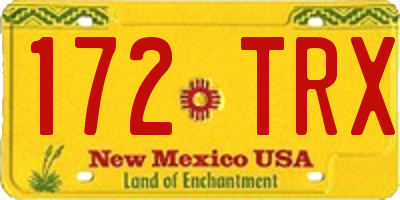 NM license plate 172TRX