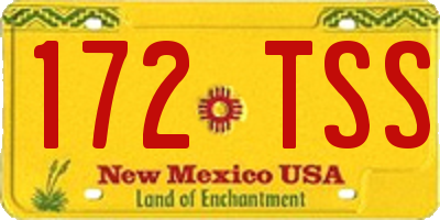 NM license plate 172TSS