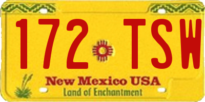 NM license plate 172TSW