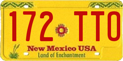 NM license plate 172TTO