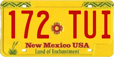 NM license plate 172TUI