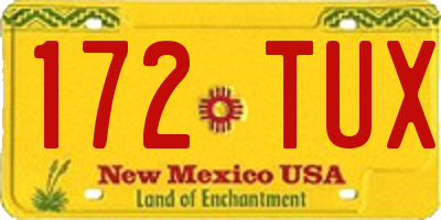 NM license plate 172TUX