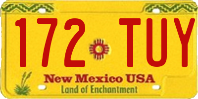 NM license plate 172TUY