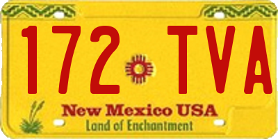 NM license plate 172TVA