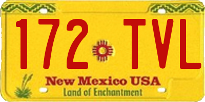 NM license plate 172TVL