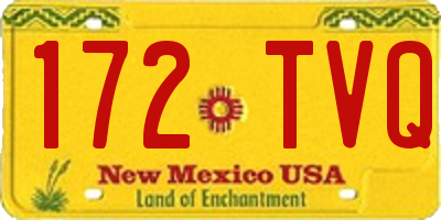 NM license plate 172TVQ