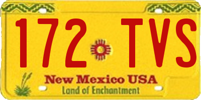 NM license plate 172TVS