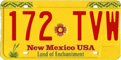 NM license plate 172TVW