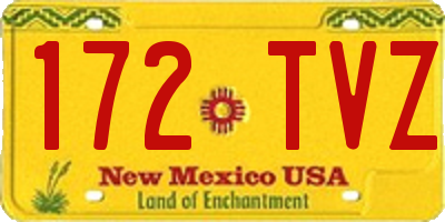 NM license plate 172TVZ