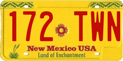 NM license plate 172TWN