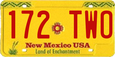 NM license plate 172TWO