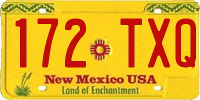 NM license plate 172TXQ