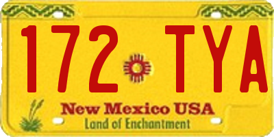 NM license plate 172TYA