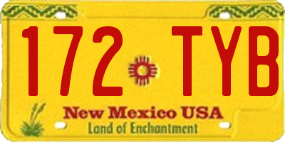 NM license plate 172TYB