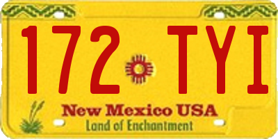 NM license plate 172TYI