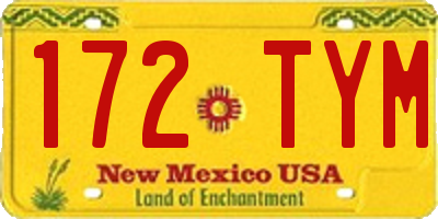 NM license plate 172TYM