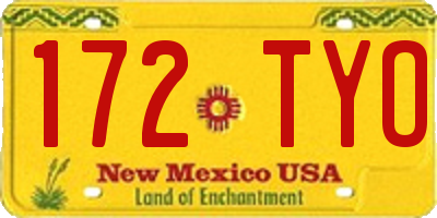 NM license plate 172TYO