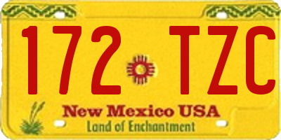 NM license plate 172TZC