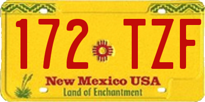 NM license plate 172TZF