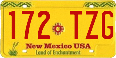 NM license plate 172TZG
