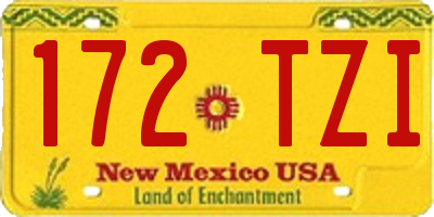 NM license plate 172TZI