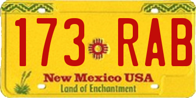 NM license plate 173RAB