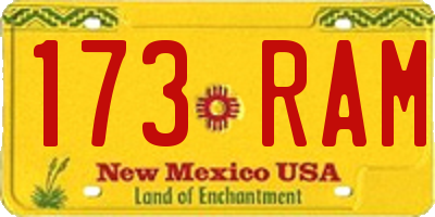 NM license plate 173RAM