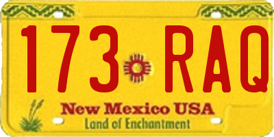 NM license plate 173RAQ
