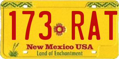 NM license plate 173RAT