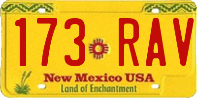 NM license plate 173RAV