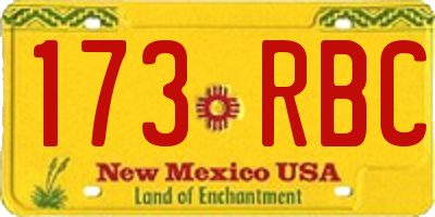 NM license plate 173RBC