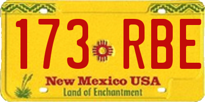 NM license plate 173RBE