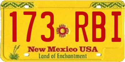 NM license plate 173RBI