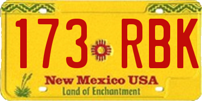 NM license plate 173RBK