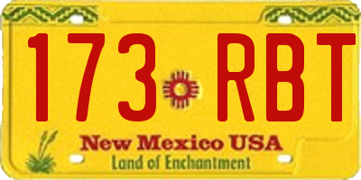 NM license plate 173RBT
