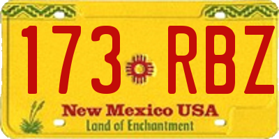 NM license plate 173RBZ