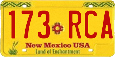 NM license plate 173RCA